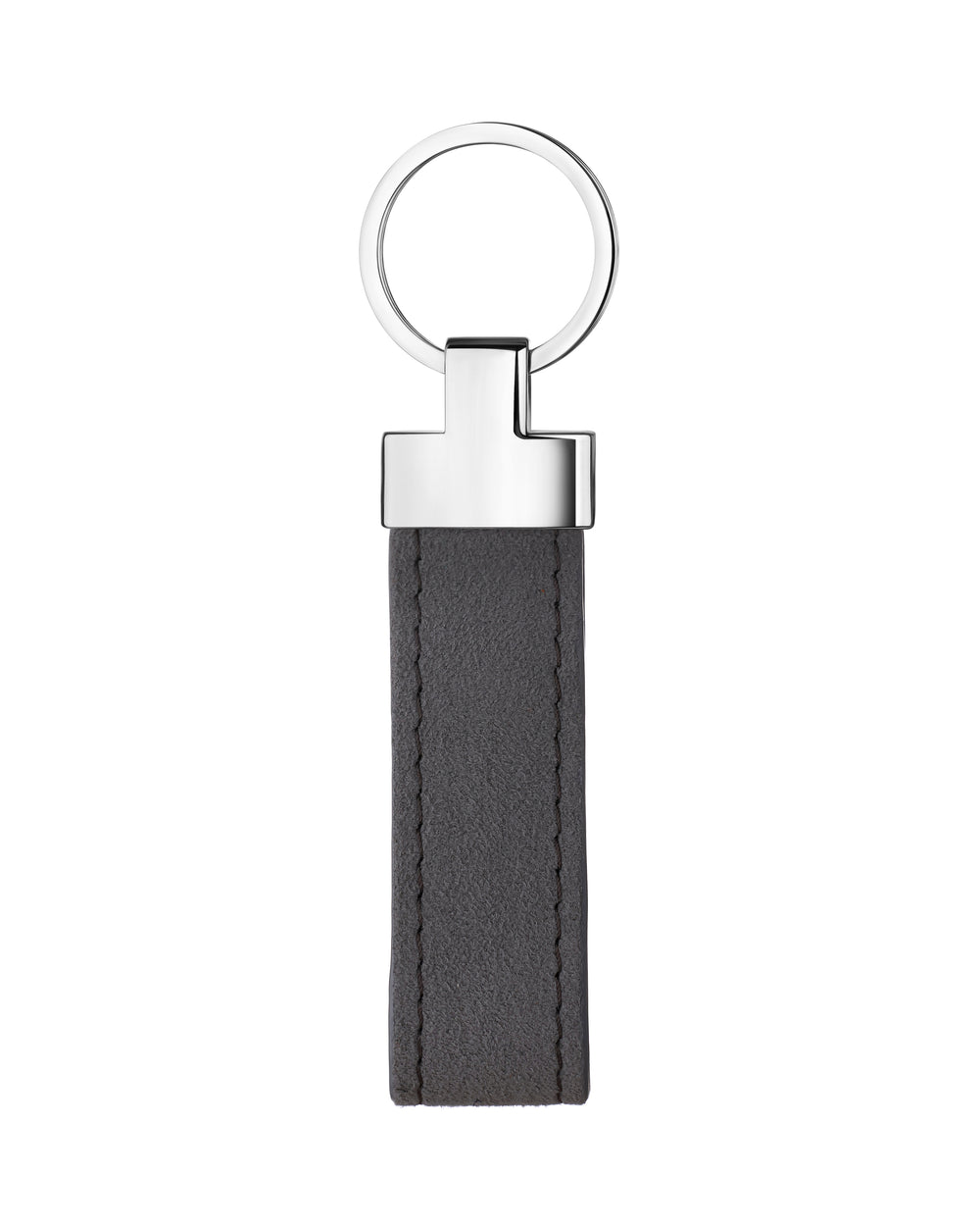 Keyring made of gray Alcantara