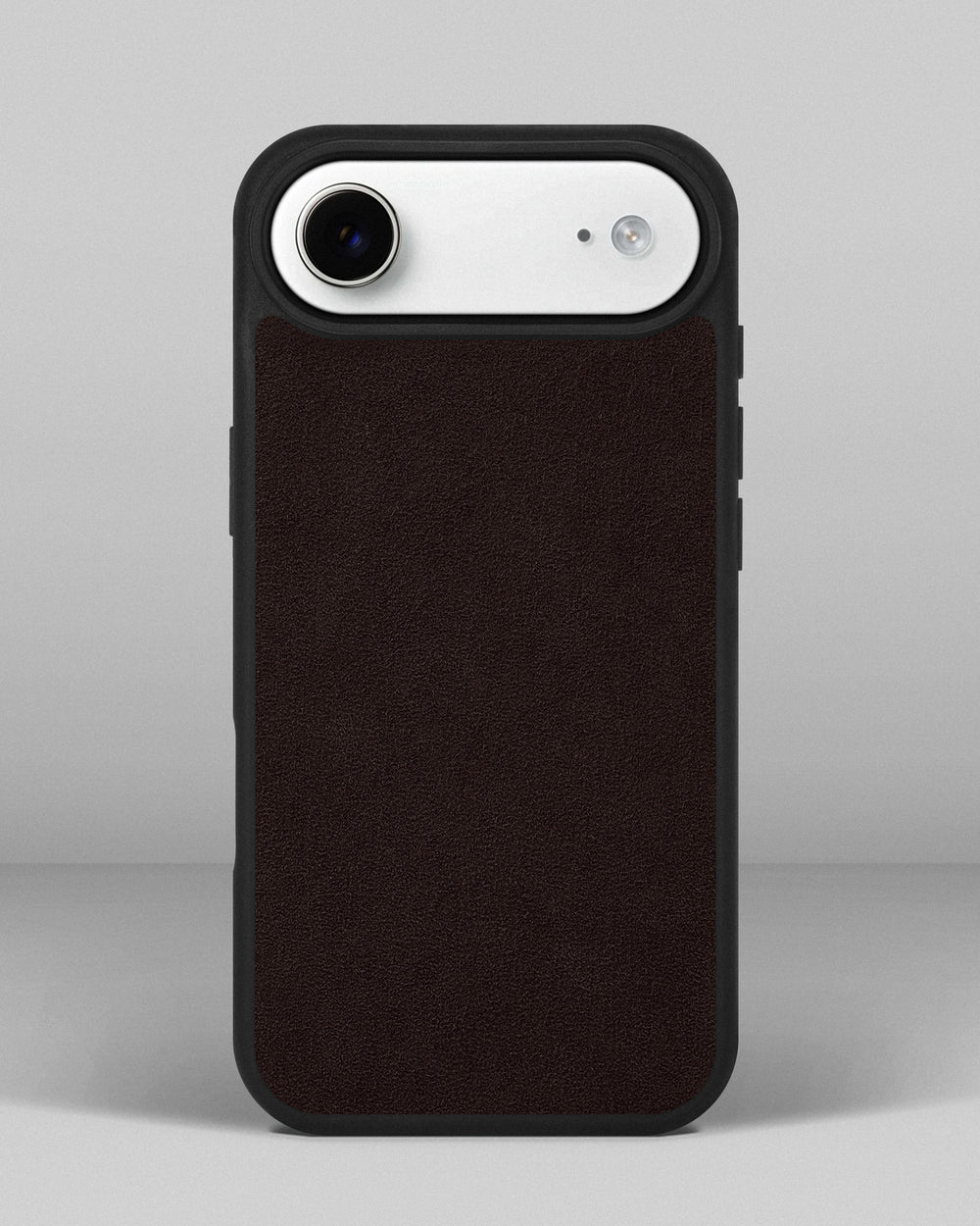 Case with dark brown alcantara insert for iPhone 17 Air