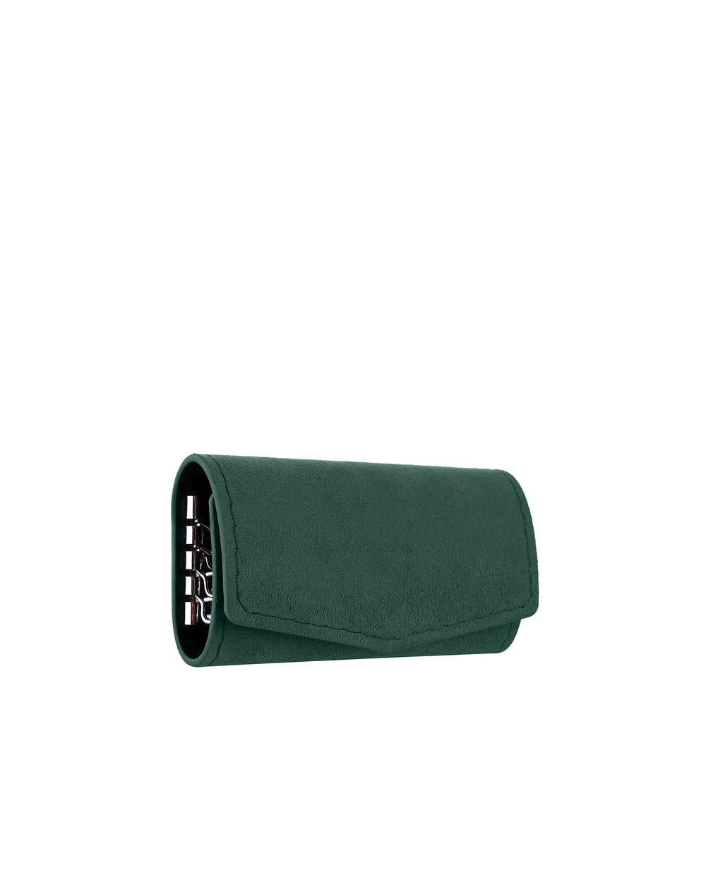 Key holder made of green Alcantara