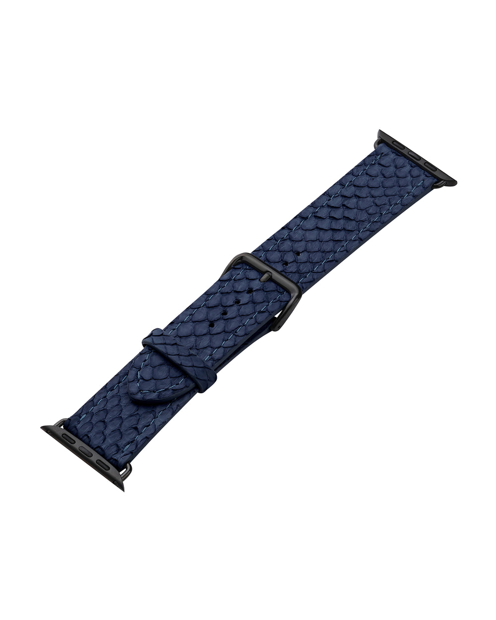 Strap for Apple Watch made of python leather in dark blue color