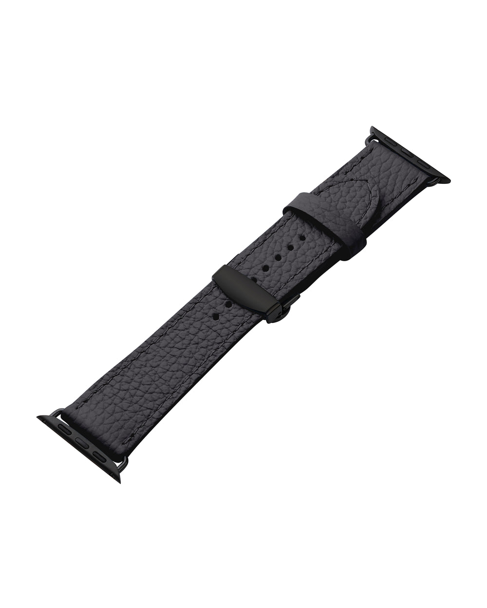 Ремінець для Apple Watch зі шкіри флотар у чорному кольорі