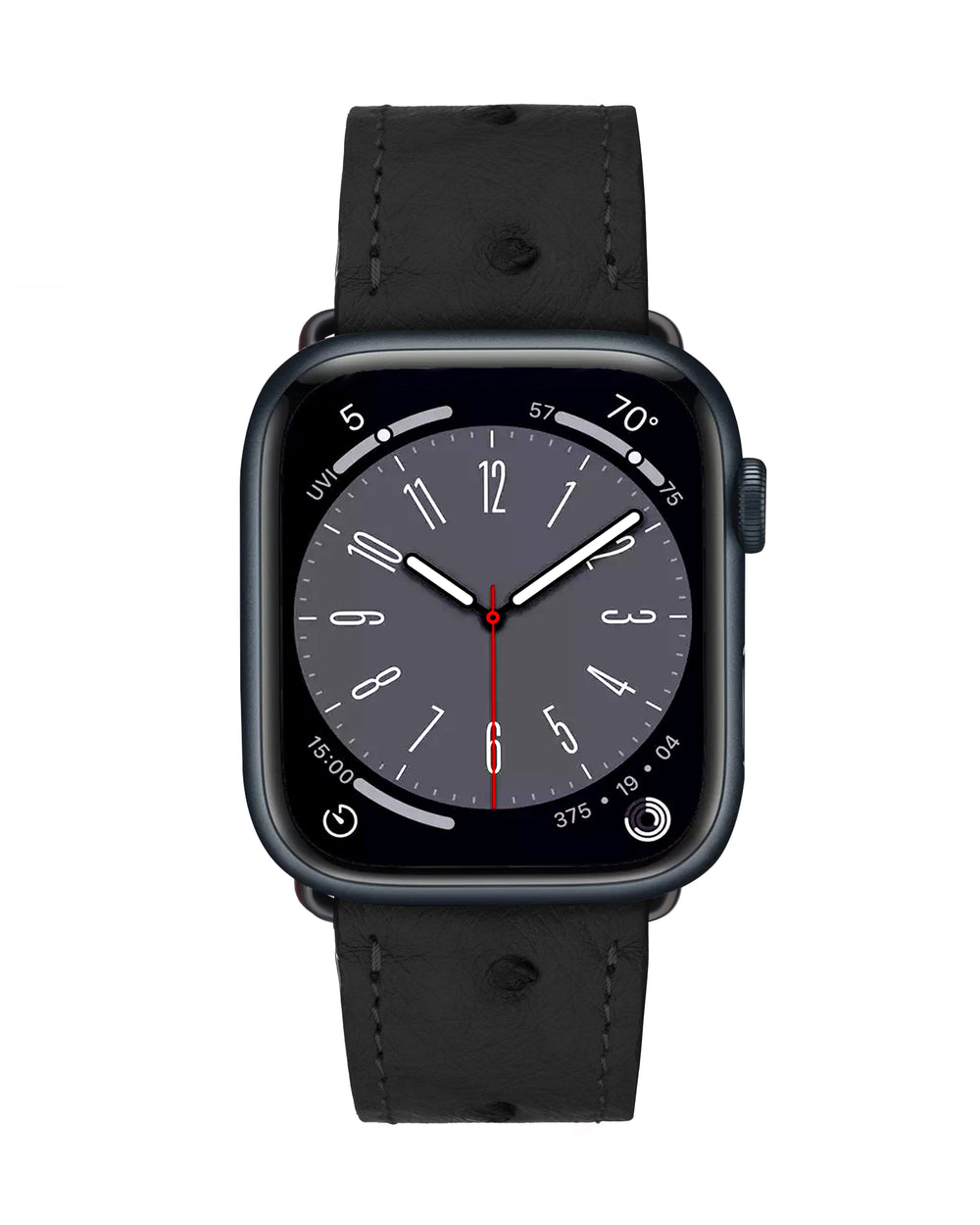 Ремешок для Apple Watch из кожи страуса черного цвета с фолликулами