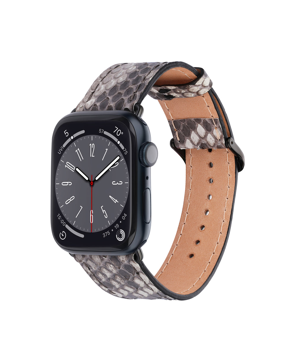Ремешок для Apple Watch из кожи питона черно-белого цвета