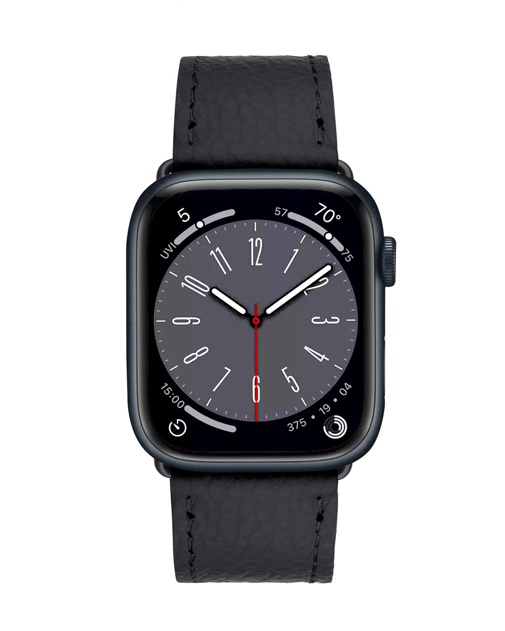 Ремінець для Apple Watch зі шкіри флотар у чорному кольорі
