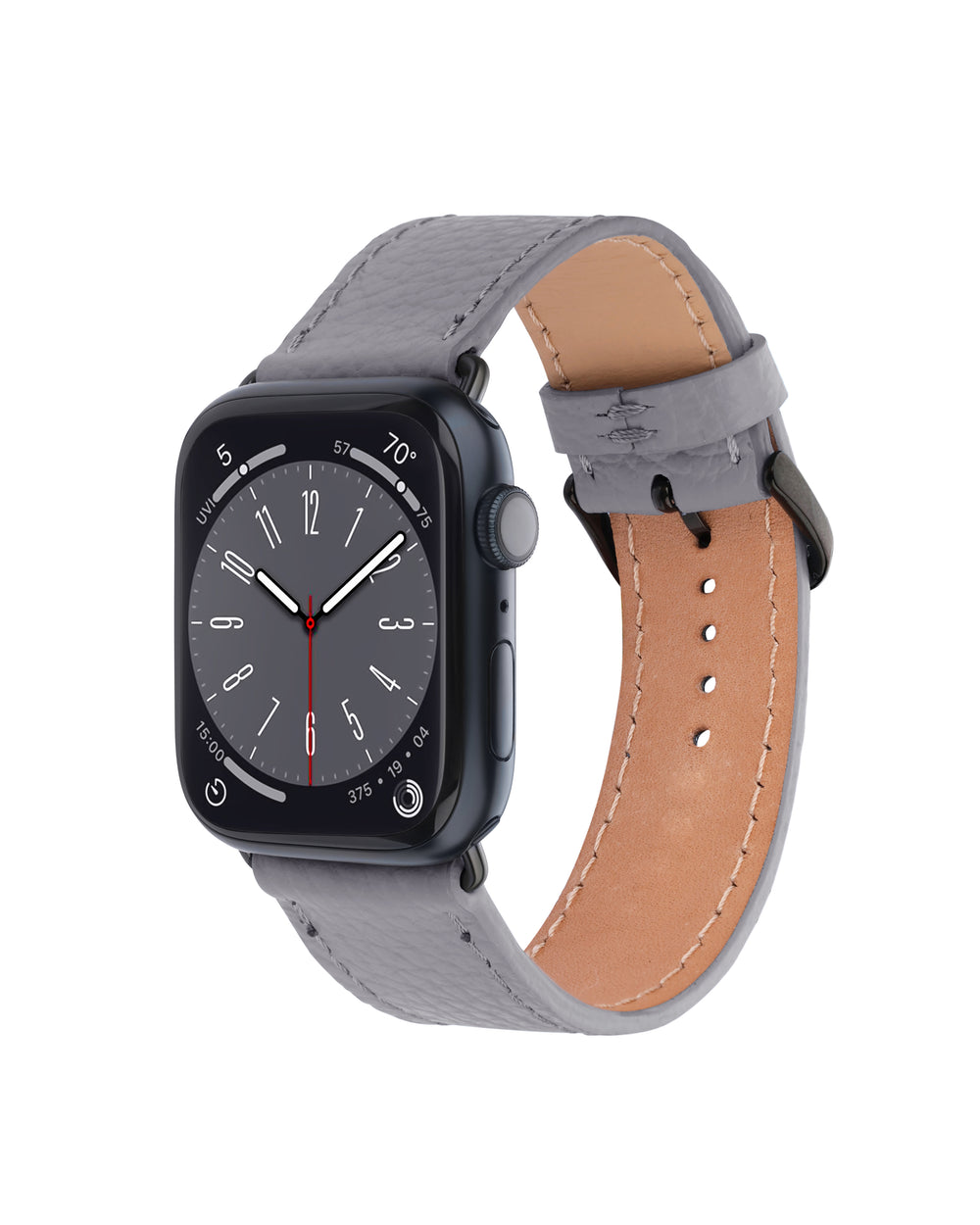 Strap for Apple Watch made of calf leather floater in gray color