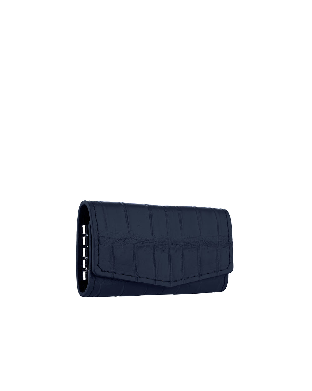 Key holder made of dark blue crocodile leather