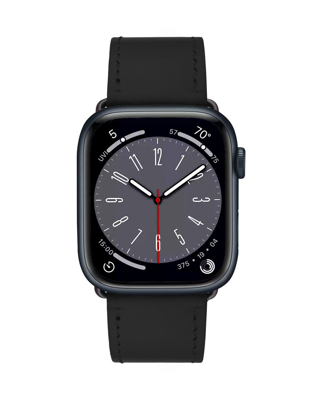 Ремінець для Apple Watch зі шкіри купон у чорному кольорі