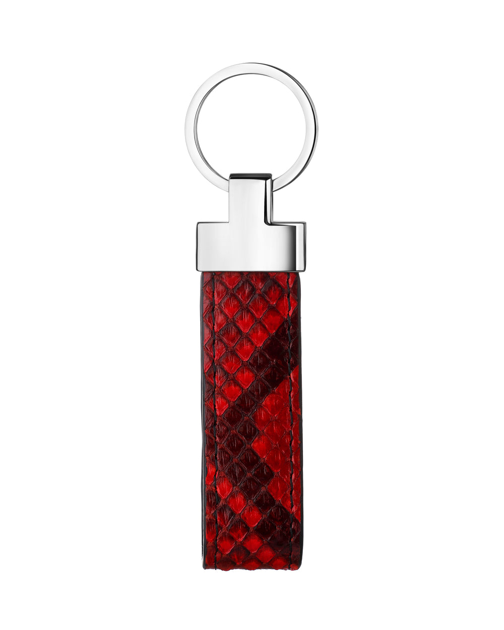 Keychain made of red python leather