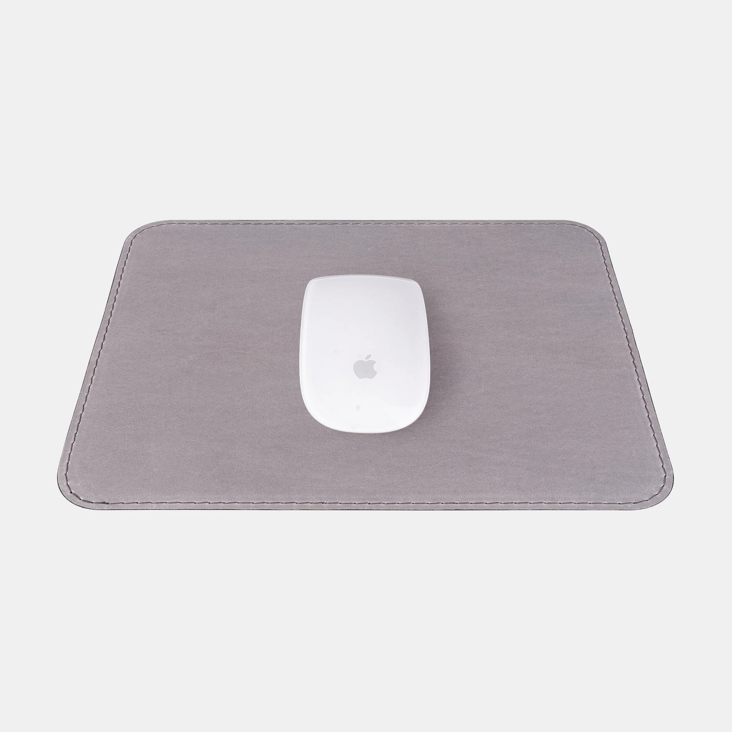 Килимок для комп'ютерної миші зі шкіри крейзі хорс в сірому кольорі