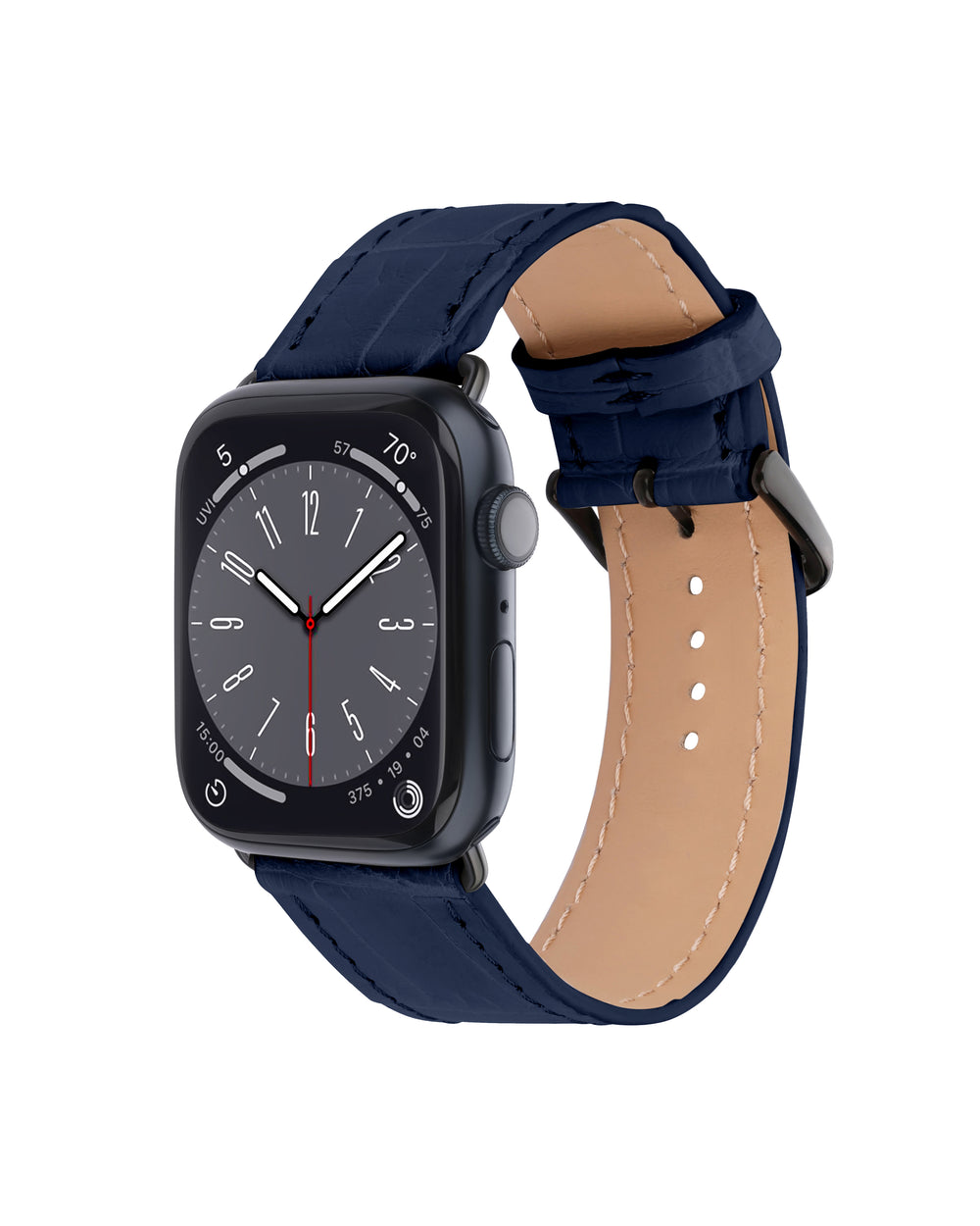 Dark Blue Crocodile Leather Strap for Apple Watch