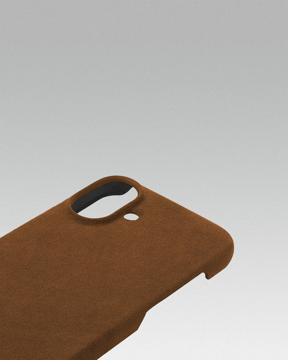 Рудий обтягнутий чохол з алькантари для iPhone 16