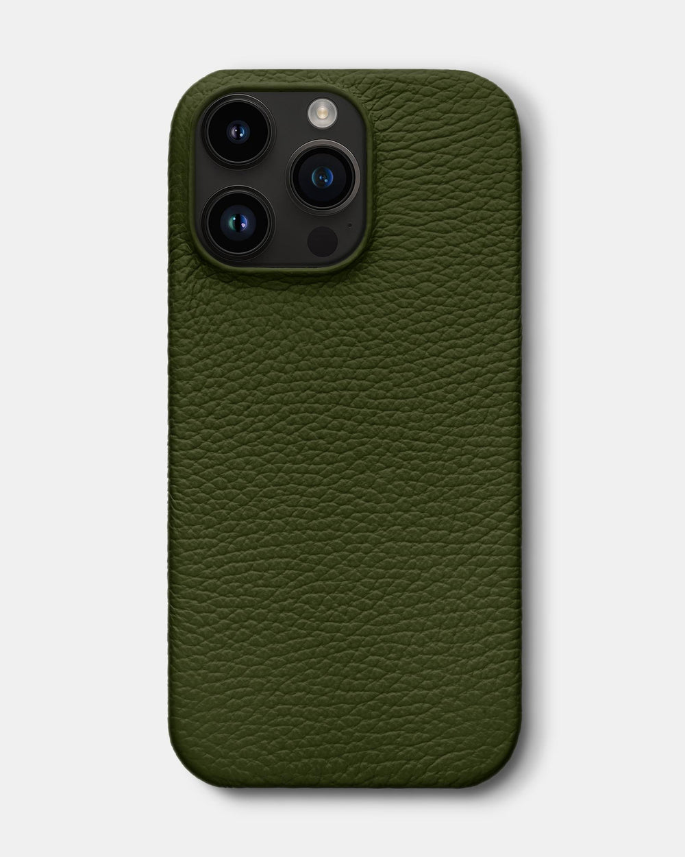 Оливковый кожаный чехол для iPhone 14 Pro Max