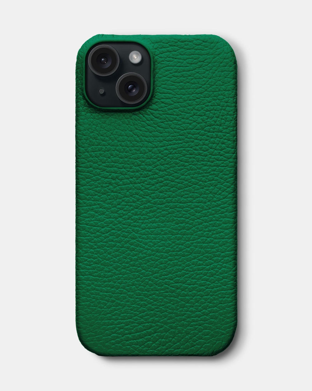 Bright green leather case for iPhone 15 Plus