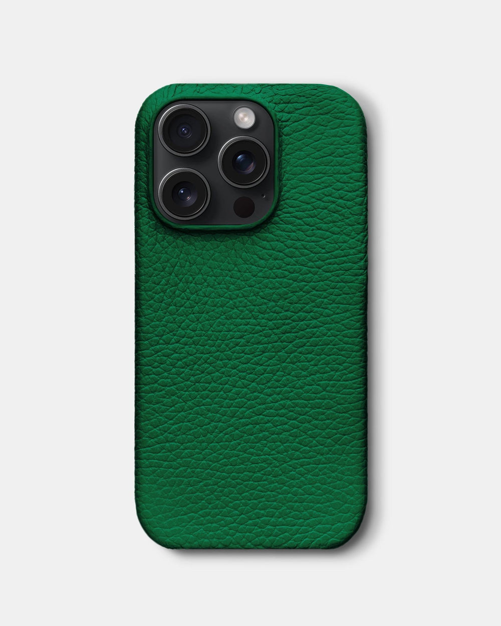 Bright green leather case for iPhone 15 Pro