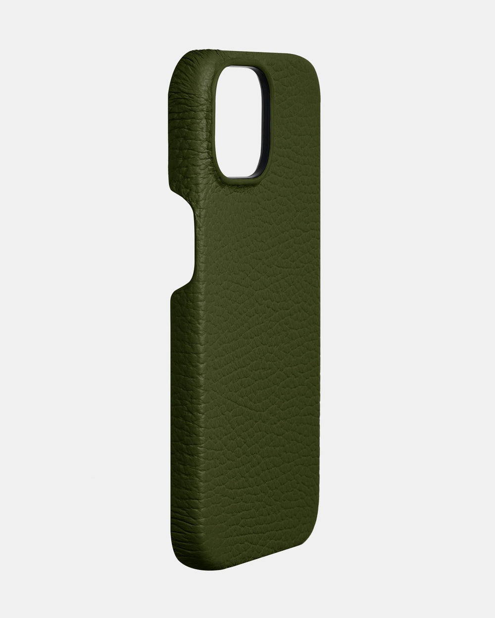 Оливковий шкіряний обтягнутий чохол для iPhone 16