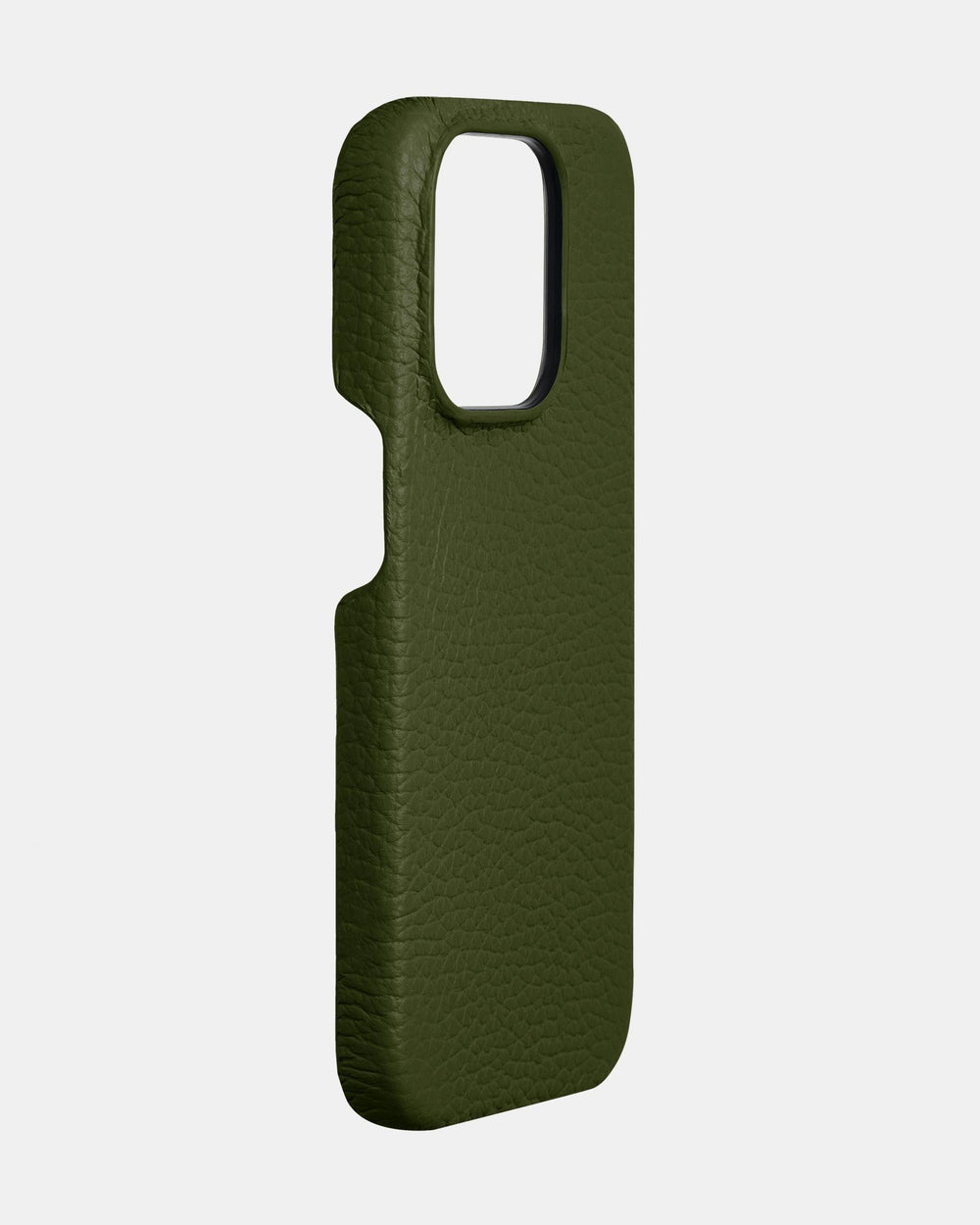 Оливковый кожаный чехол для iPhone 14 Pro Max