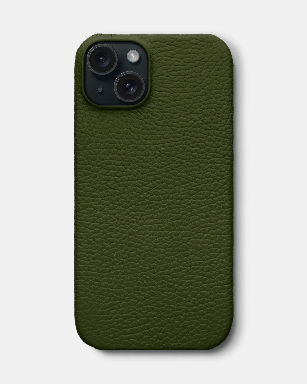 Olive leather case for iPhone 15 Plus