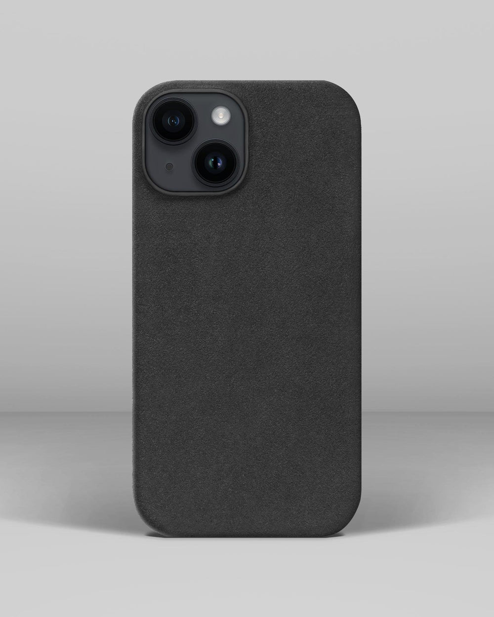 Gray alcantara case for iPhone 14