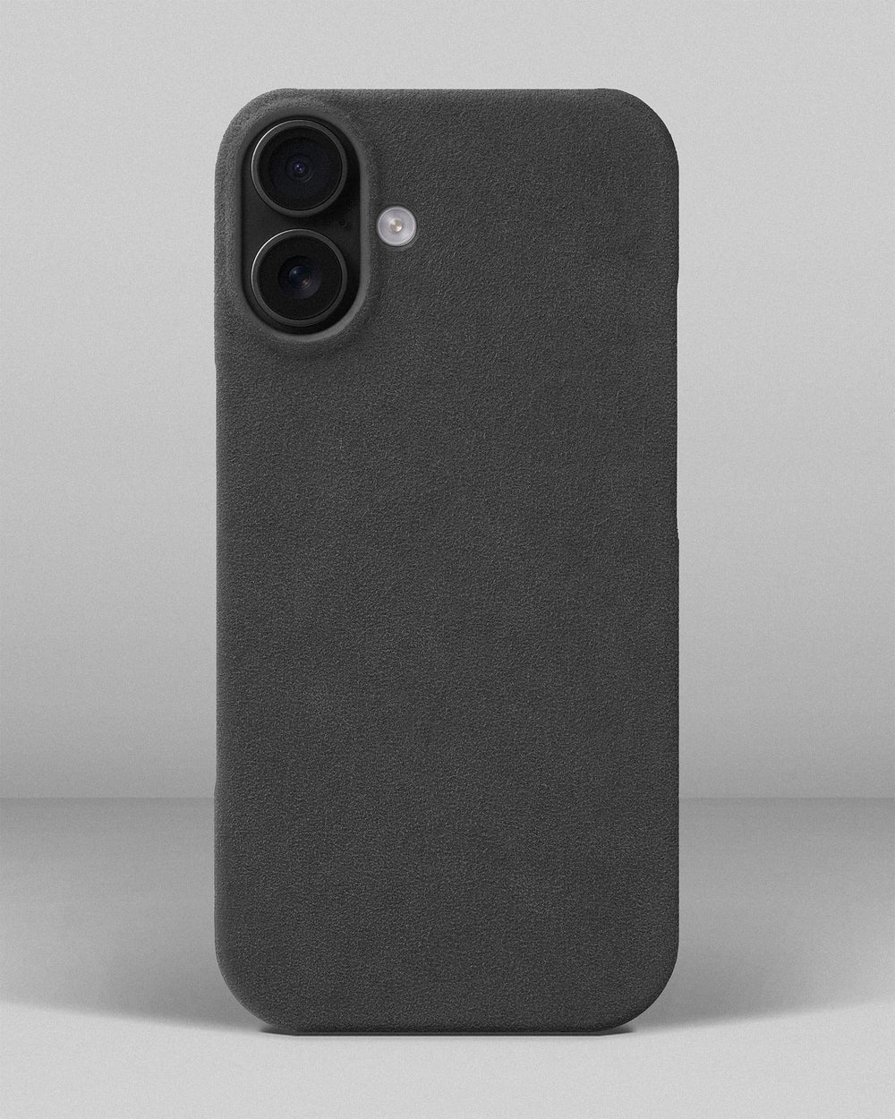 Gray alcantara case for iPhone 16 Plus