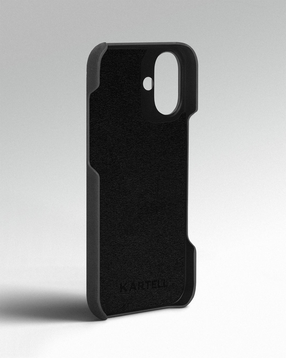 Gray alcantara case for iPhone 16 Plus