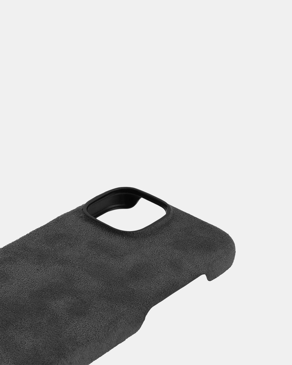 Gray alcantara case for iPhone 14