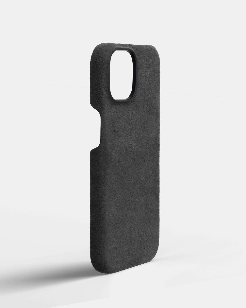 Gray alcantara case for iPhone 14