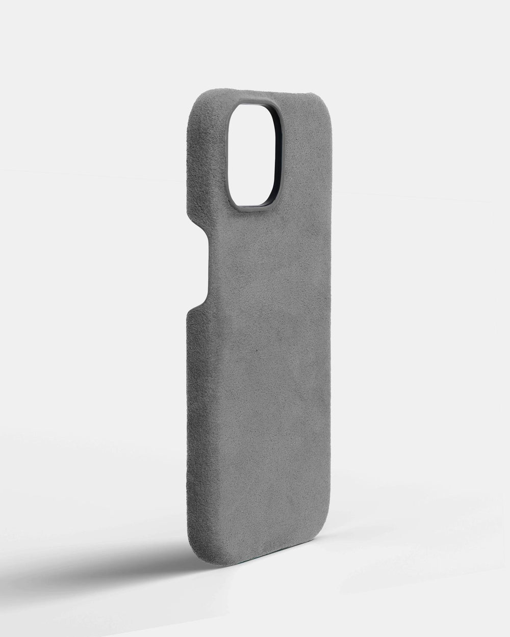 Light gray alcantara case for iPhone 14