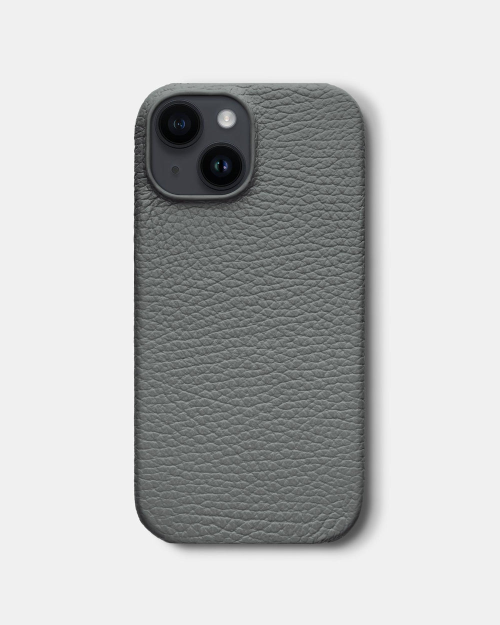 Серый кожаный чехол для iPhone 14
