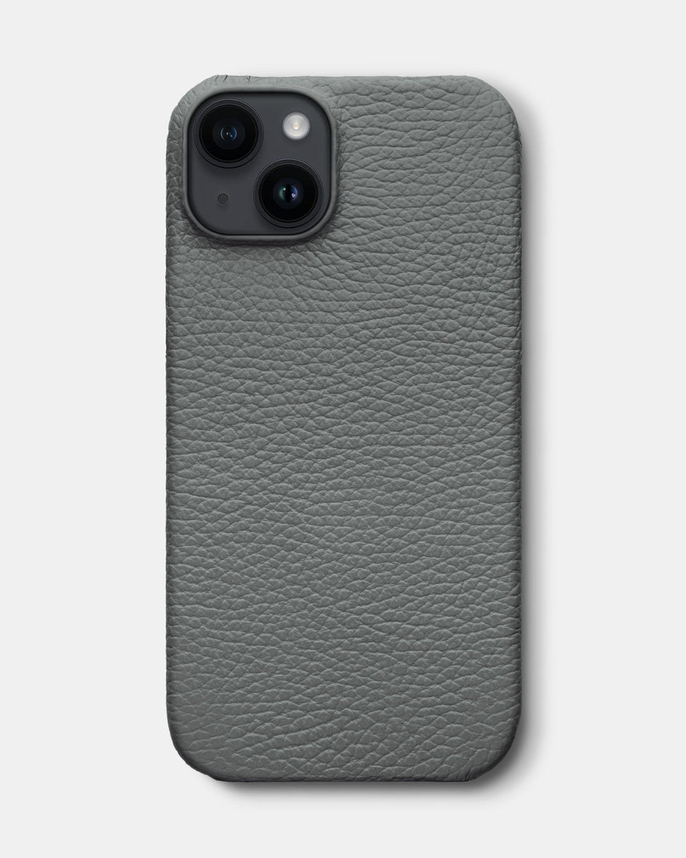 Gray leather case for iPhone 14 Plus