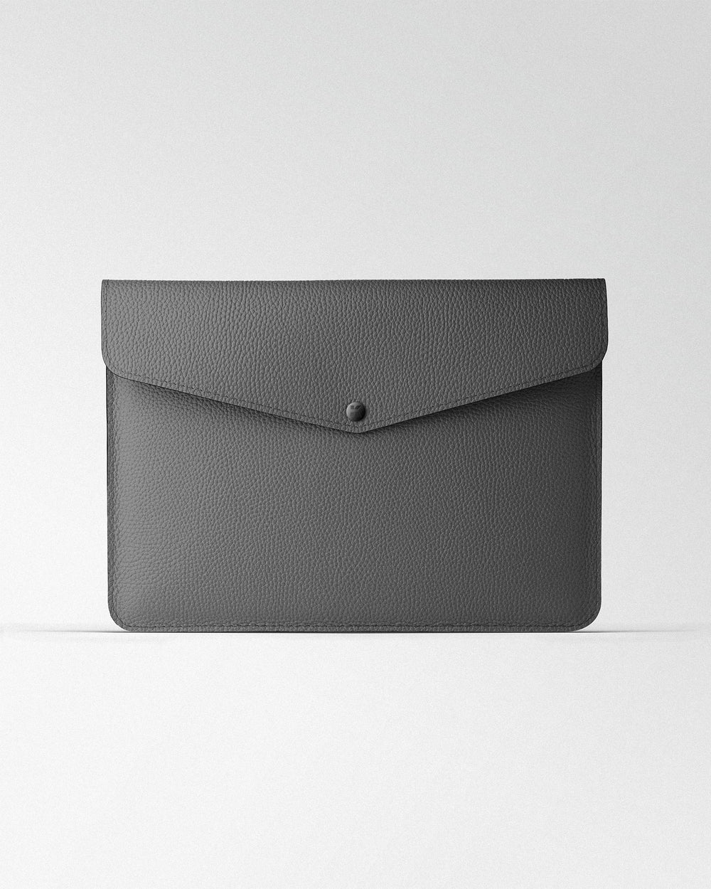 Envelope case made of gray leather for MacBook