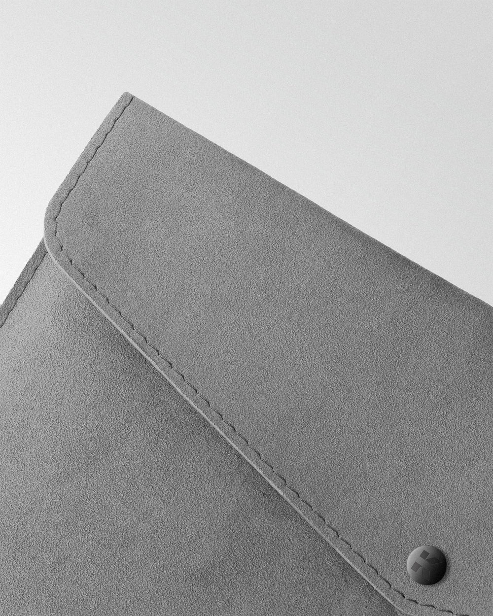 Envelope case made of light gray alcantara for MacBook