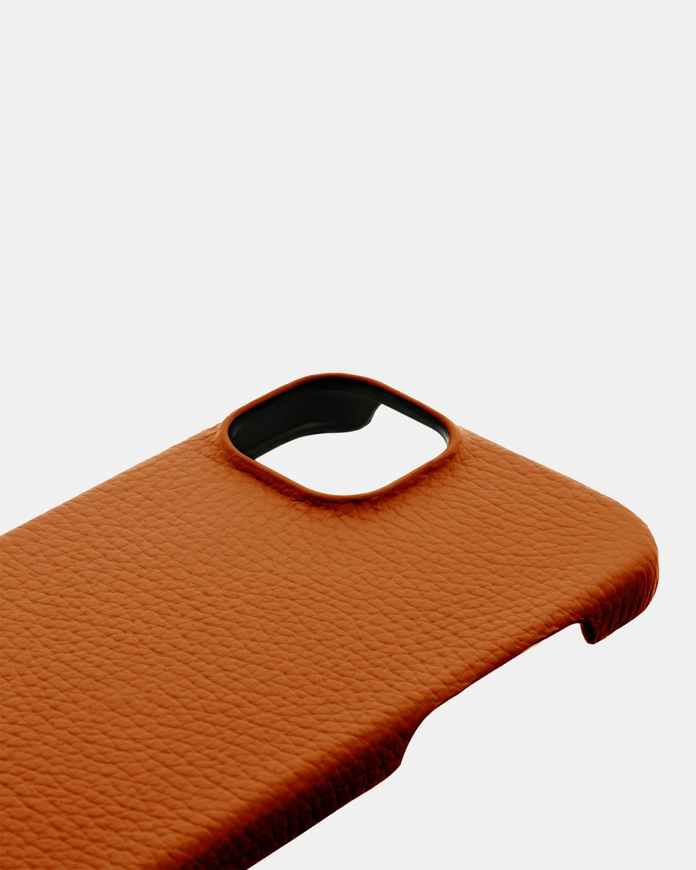 Orange leather case for iPhone 15 Plus