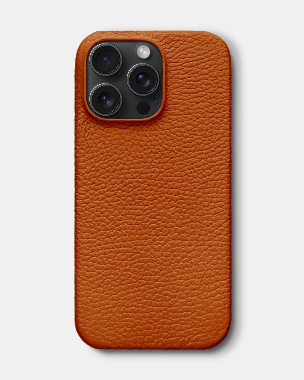 Orange leather case for iPhone 15 Pro Max