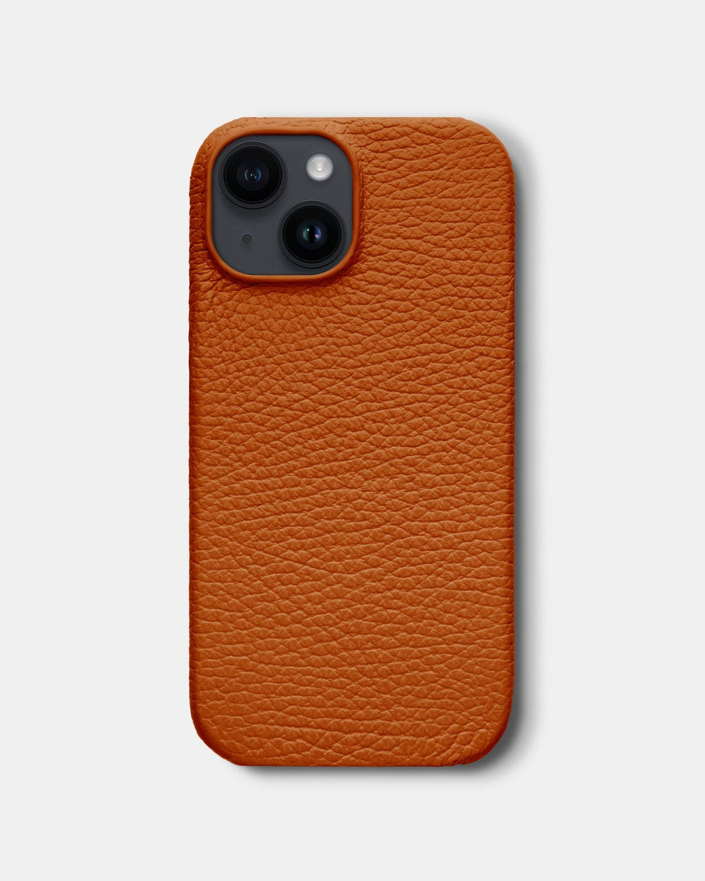 Orange leather case for iPhone 14