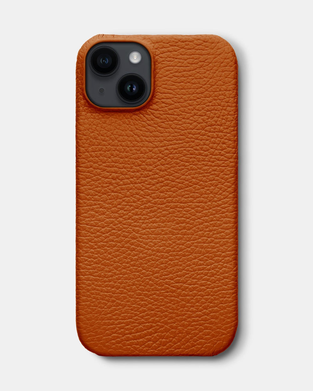 Orange leather case for iPhone 14 Plus