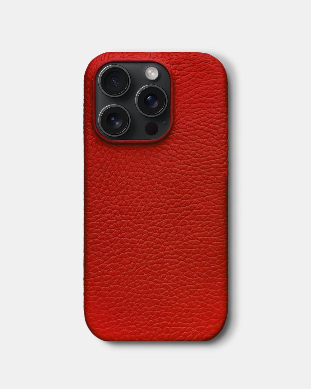 Червоний шкіряний обтягнутий чохол для iPhone 16 Pro