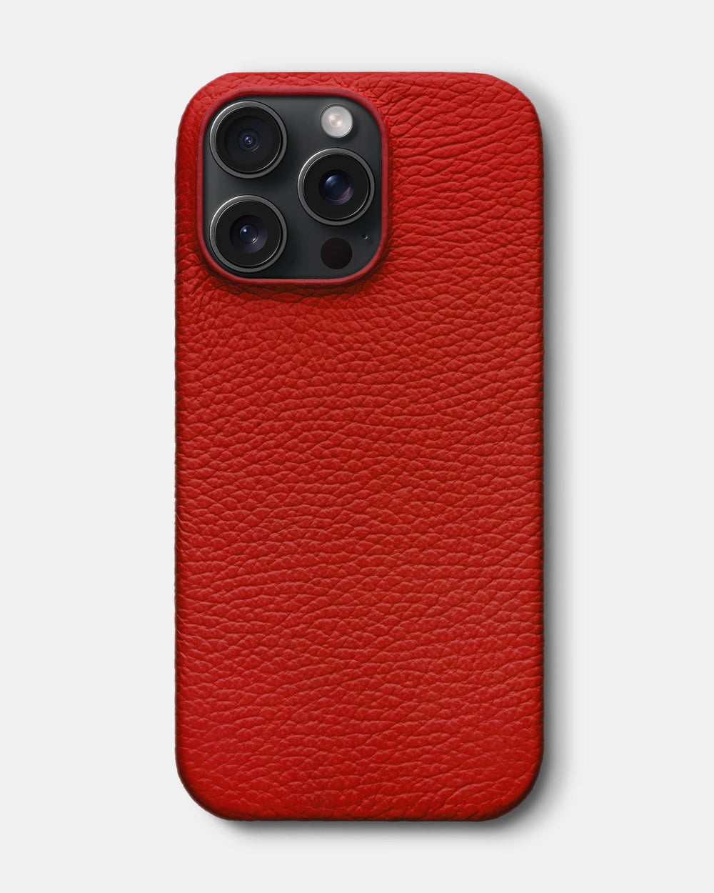 Красный кожаный чехол для iPhone 16 Pro Max