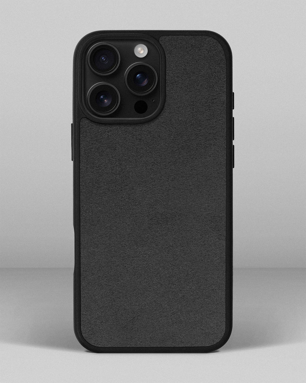 Case with gray alcantara insert for iPhone 16 Pro Max