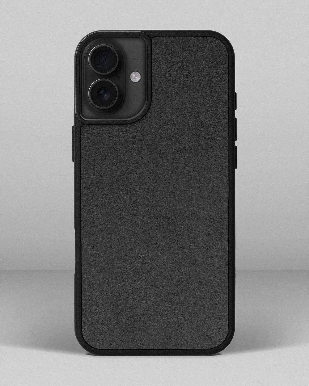 Case with gray alcantara insert for iPhone 15 Plus