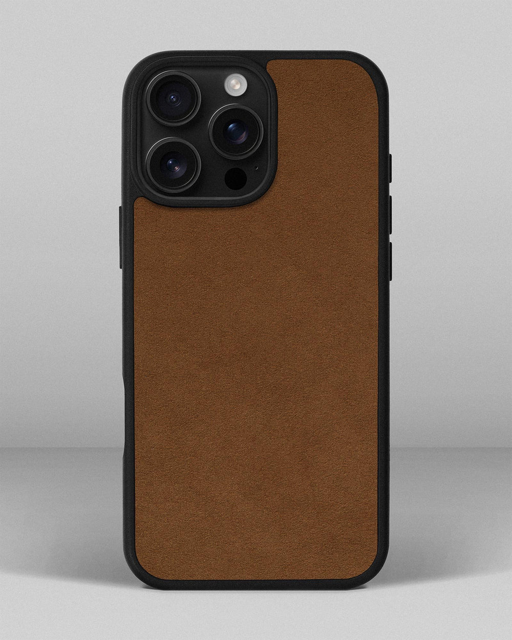 Case with a red alcantara insert for iPhone 16 Pro Max