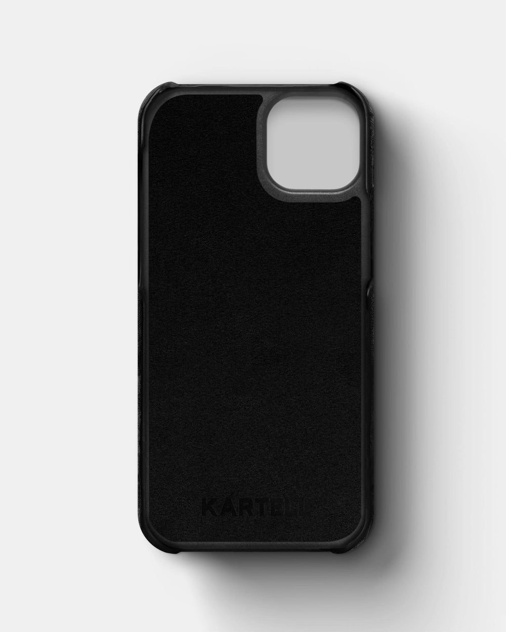 Черный чехол из алькантары для iPhone 15