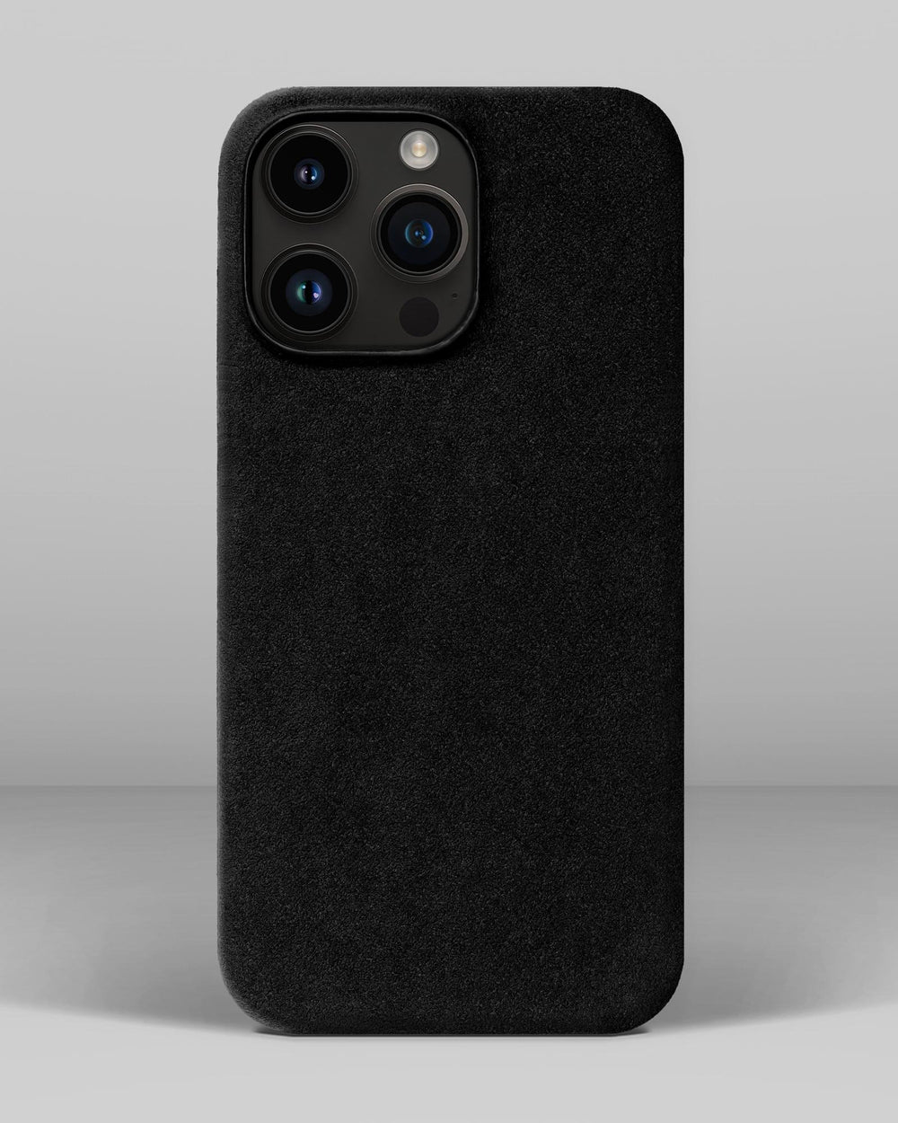 Чорний обтягнутий чохол з алькантари для iPhone 14 Pro Max