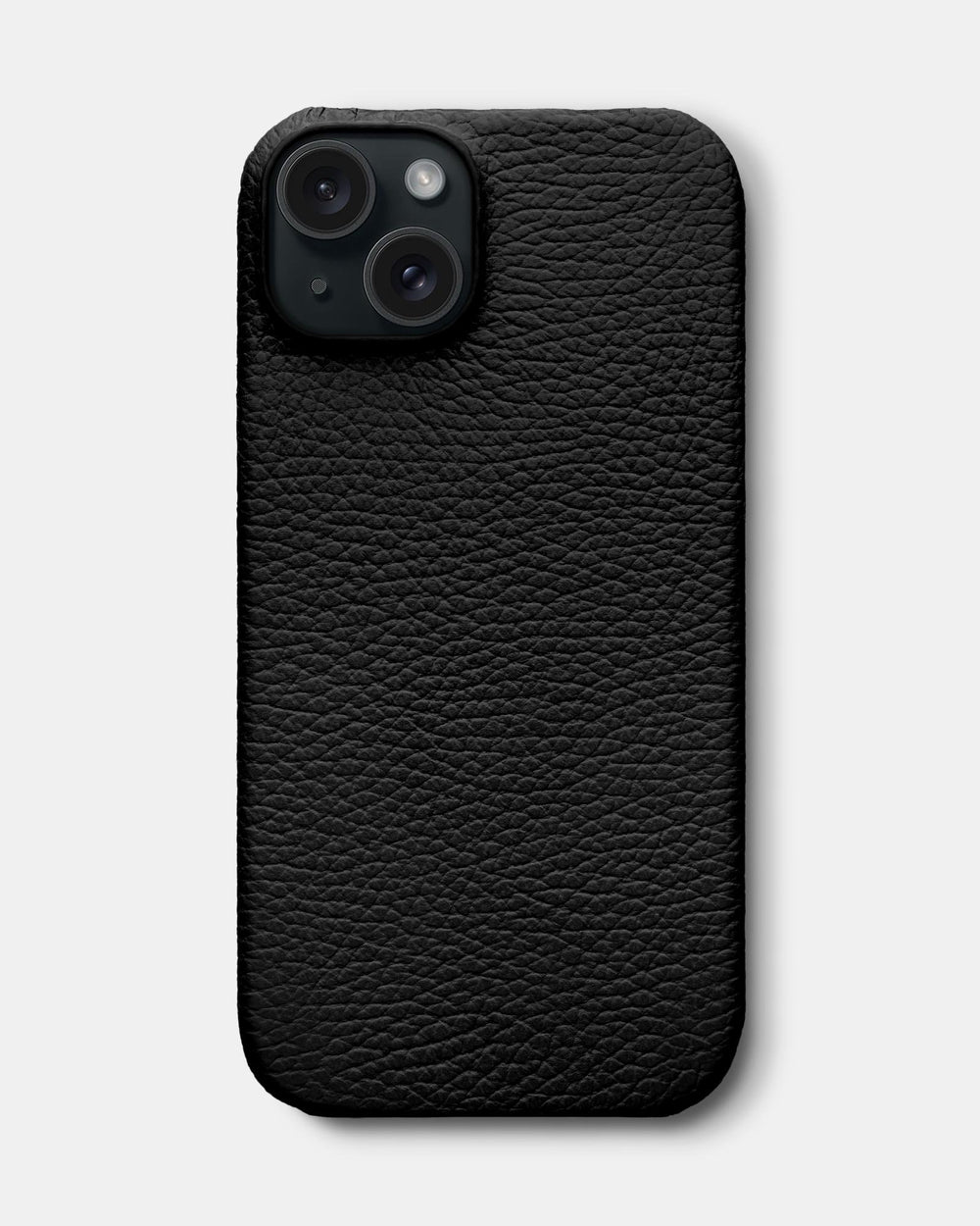 Чорний шкіряний обтягнутий чохол для iPhone 15 Plus