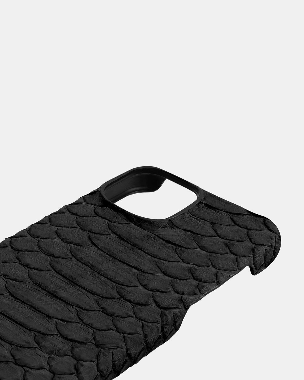 Leather case made of black python for iPhone 14 Plus