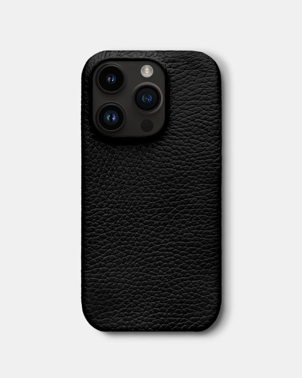 Чорний шкіряний обтягнутий чохол для iPhone 14 Pro