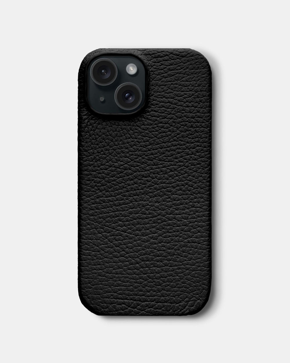 Черный кожаный чехол для iPhone 15