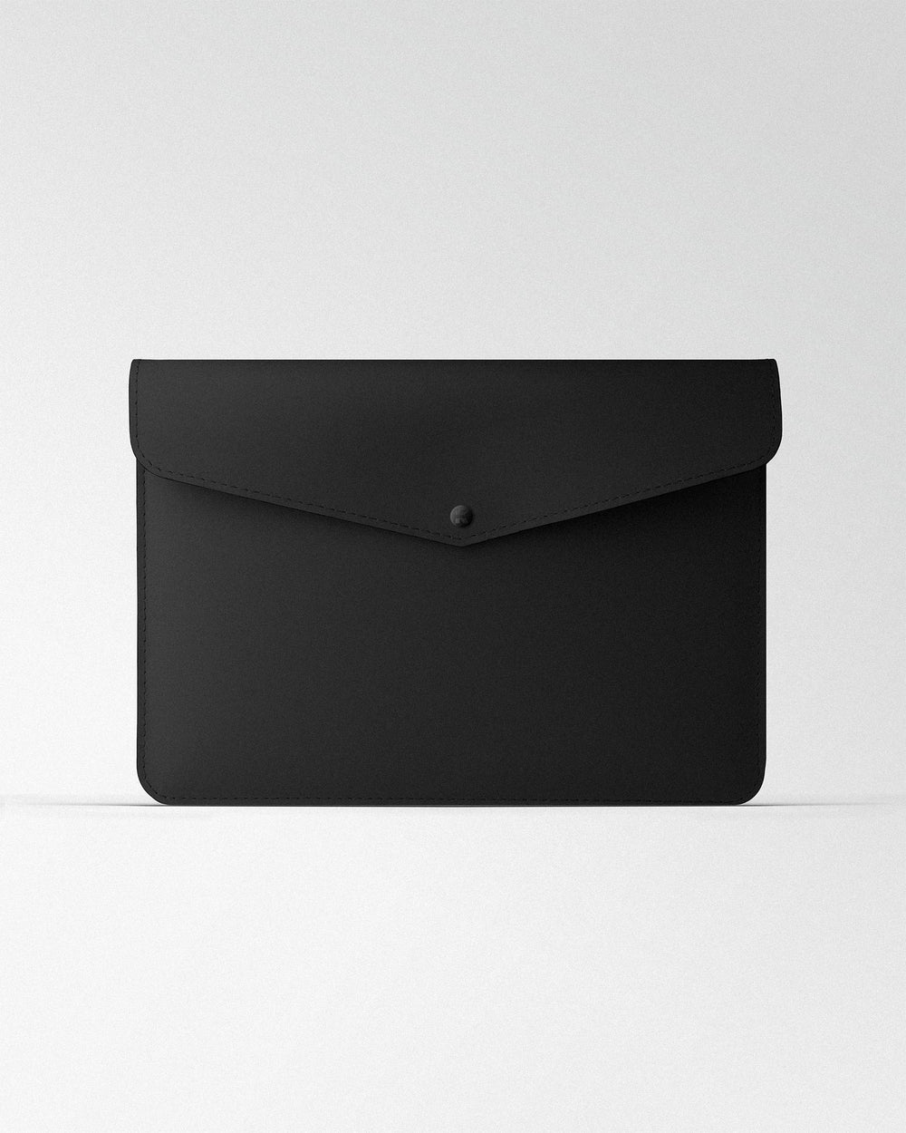 Envelope case made of black leather for MacBook