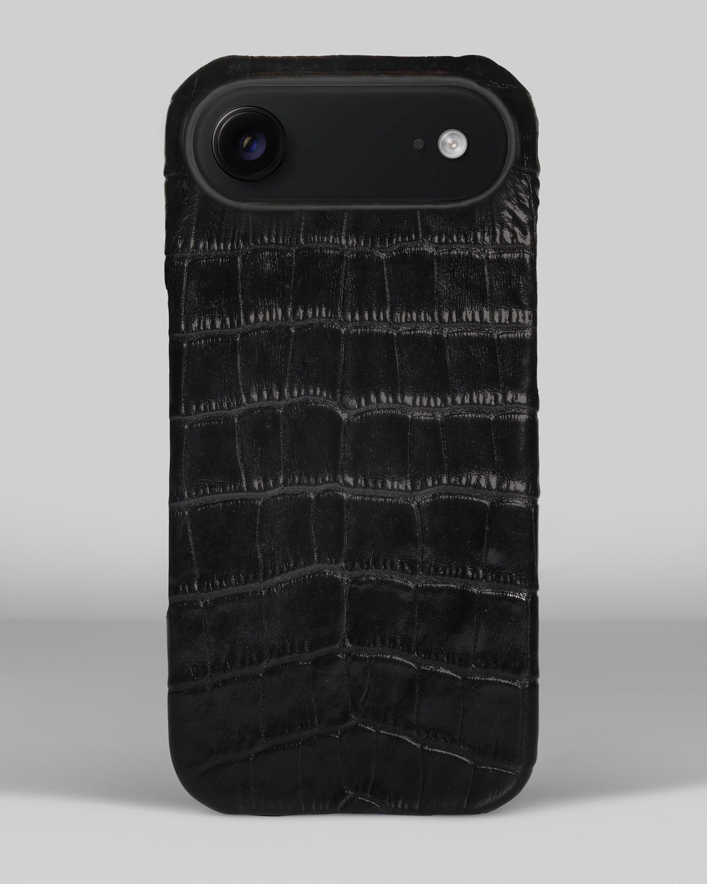 Чорний обтягнутий чохол з оновленого тиснення під крокодила для iPhone 17 Air