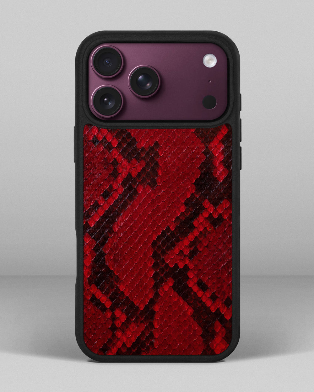 Чохол із червоної шкіри пітона з дрібними лусочками для iPhone 18 Pro Max