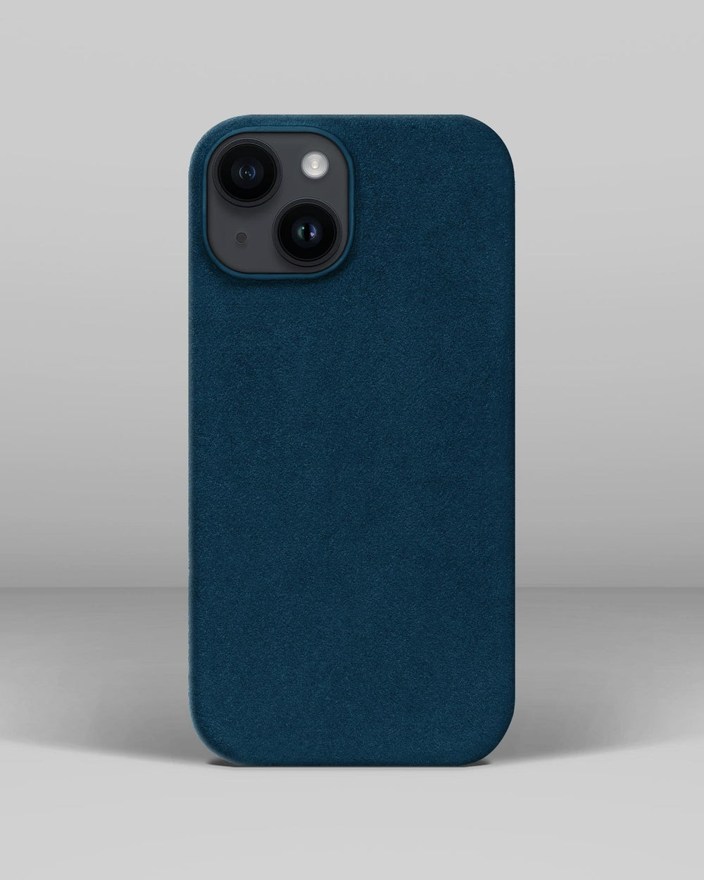 Blue alcantara case for iPhone 14